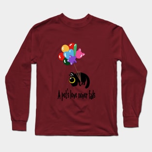 Gatito y Globos Long Sleeve T-Shirt